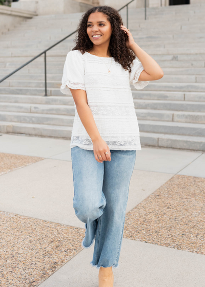 Jalene White Lace Top