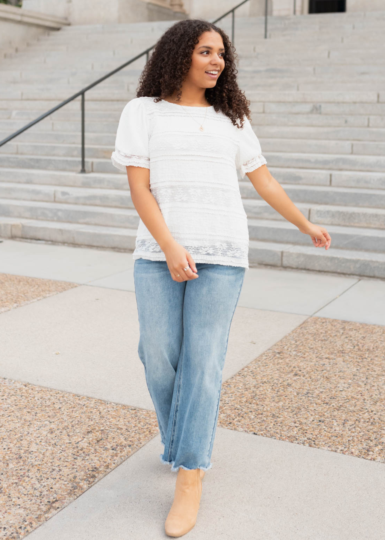 Jalene White Lace Top