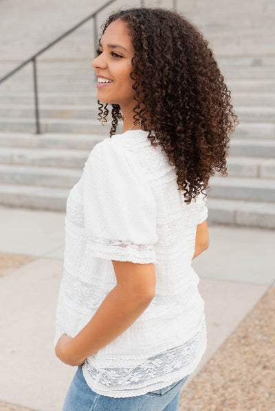 Jalene White Lace Top