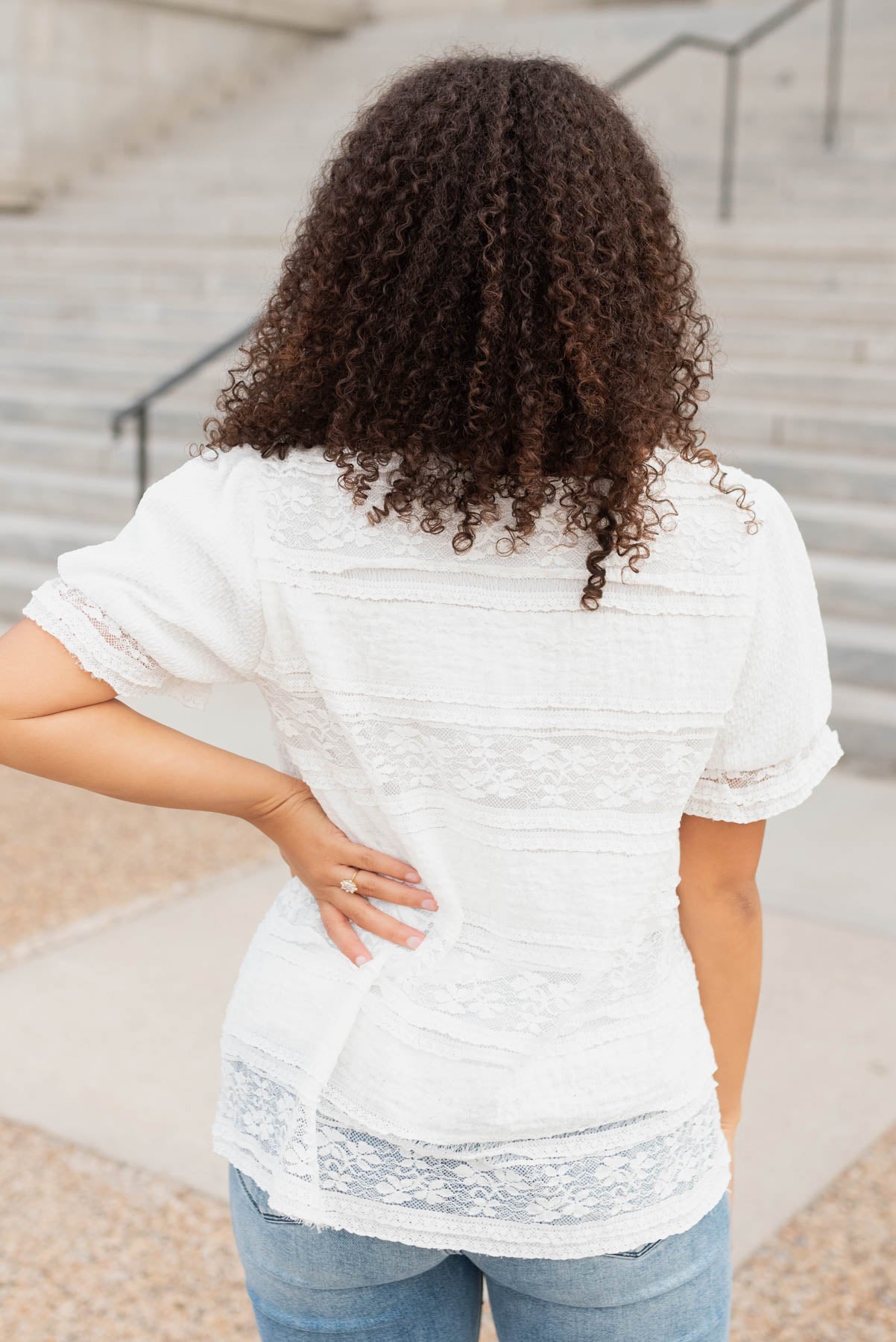 Jalene White Lace Top