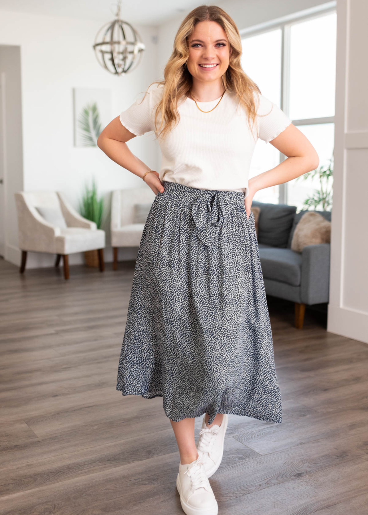 Navy pattern skirt