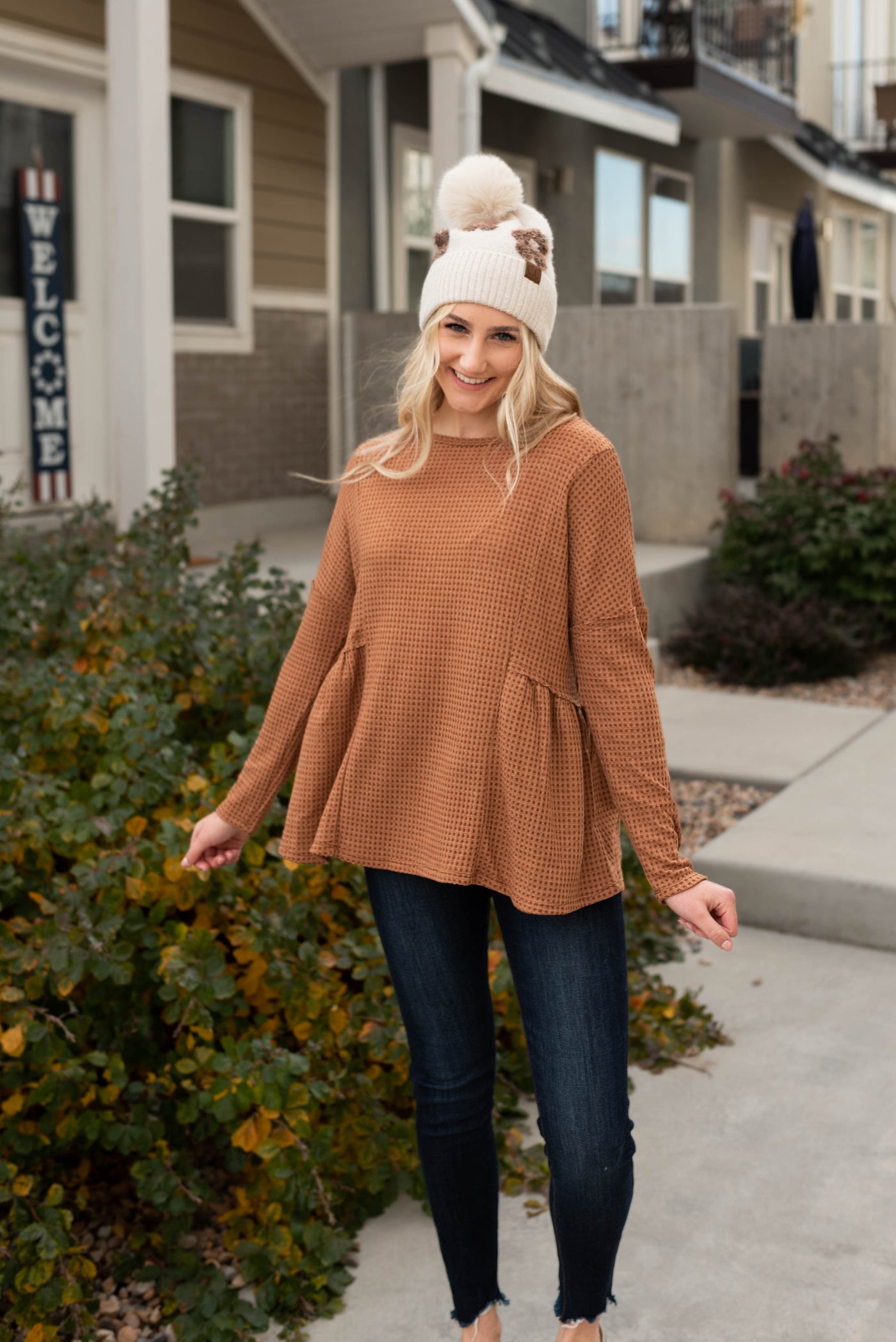 Long sleeve brown top