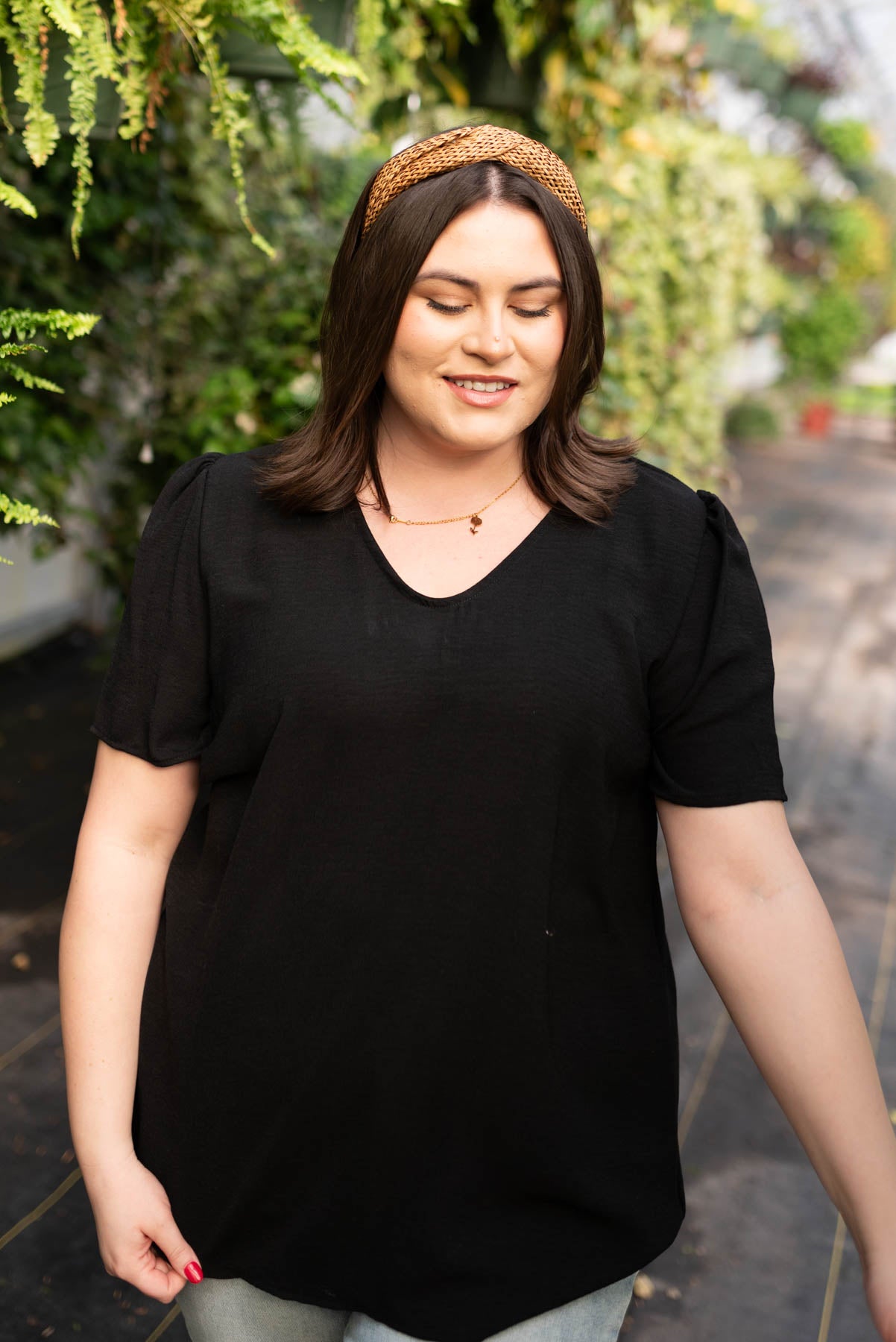 Plus size black top