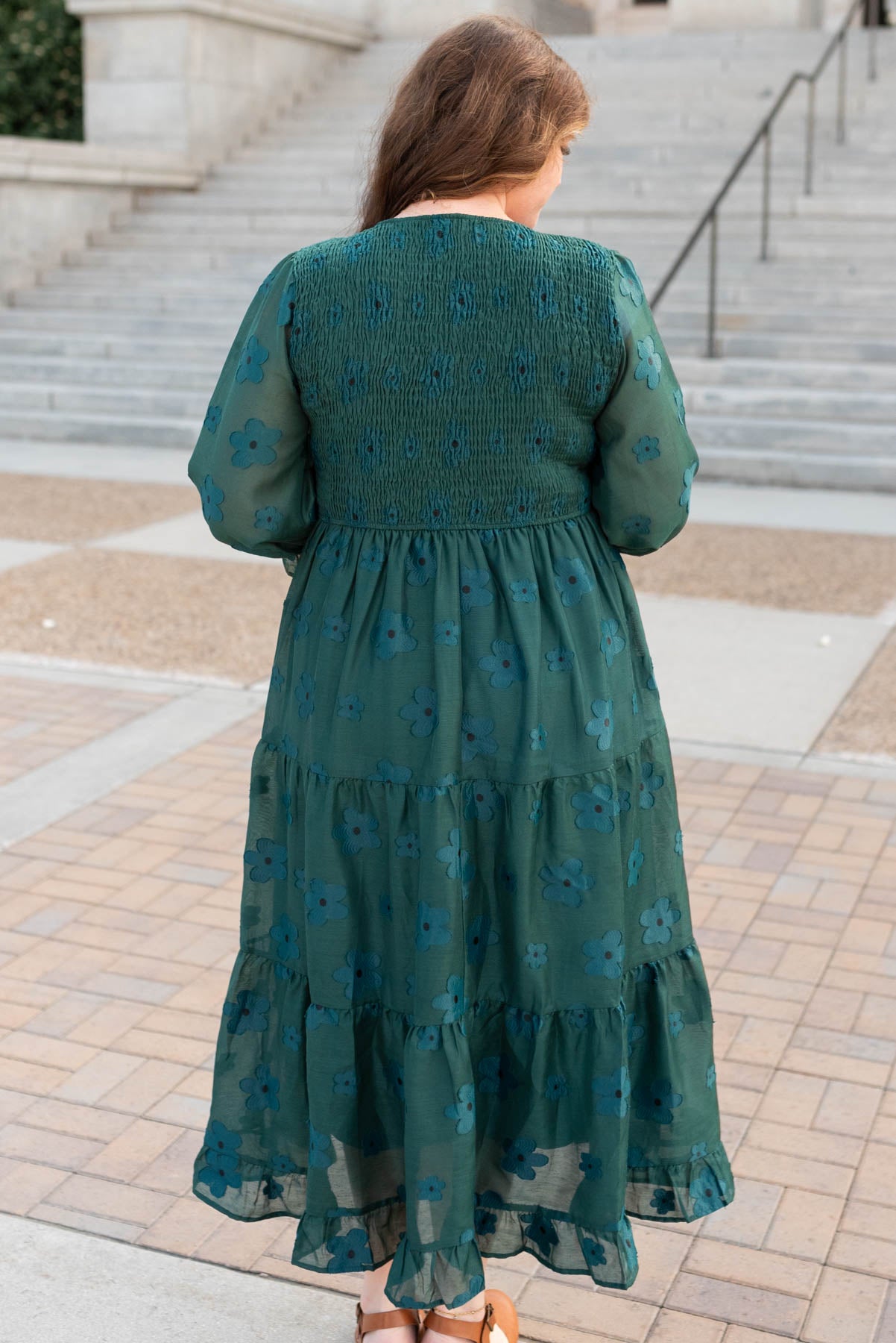 Jenny Dark Green Floral Dress