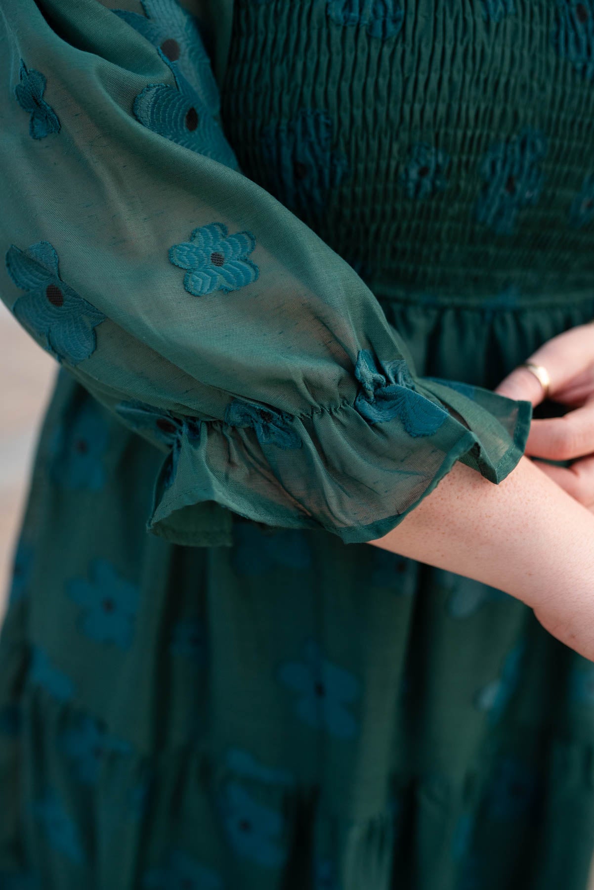 Jenny Dark Green Floral Dress