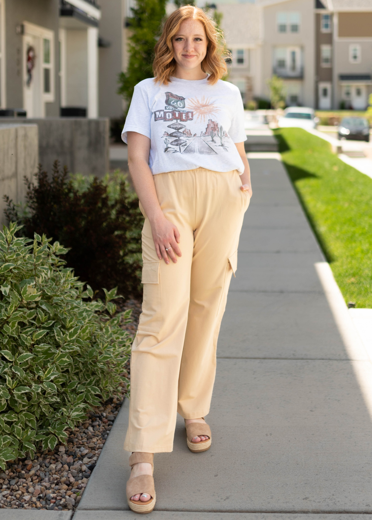 Wide leg sand pants