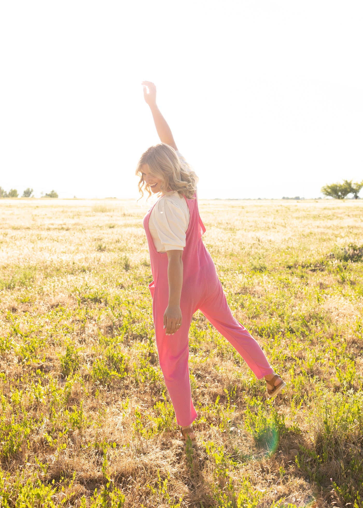 Hot pink jumpsuit