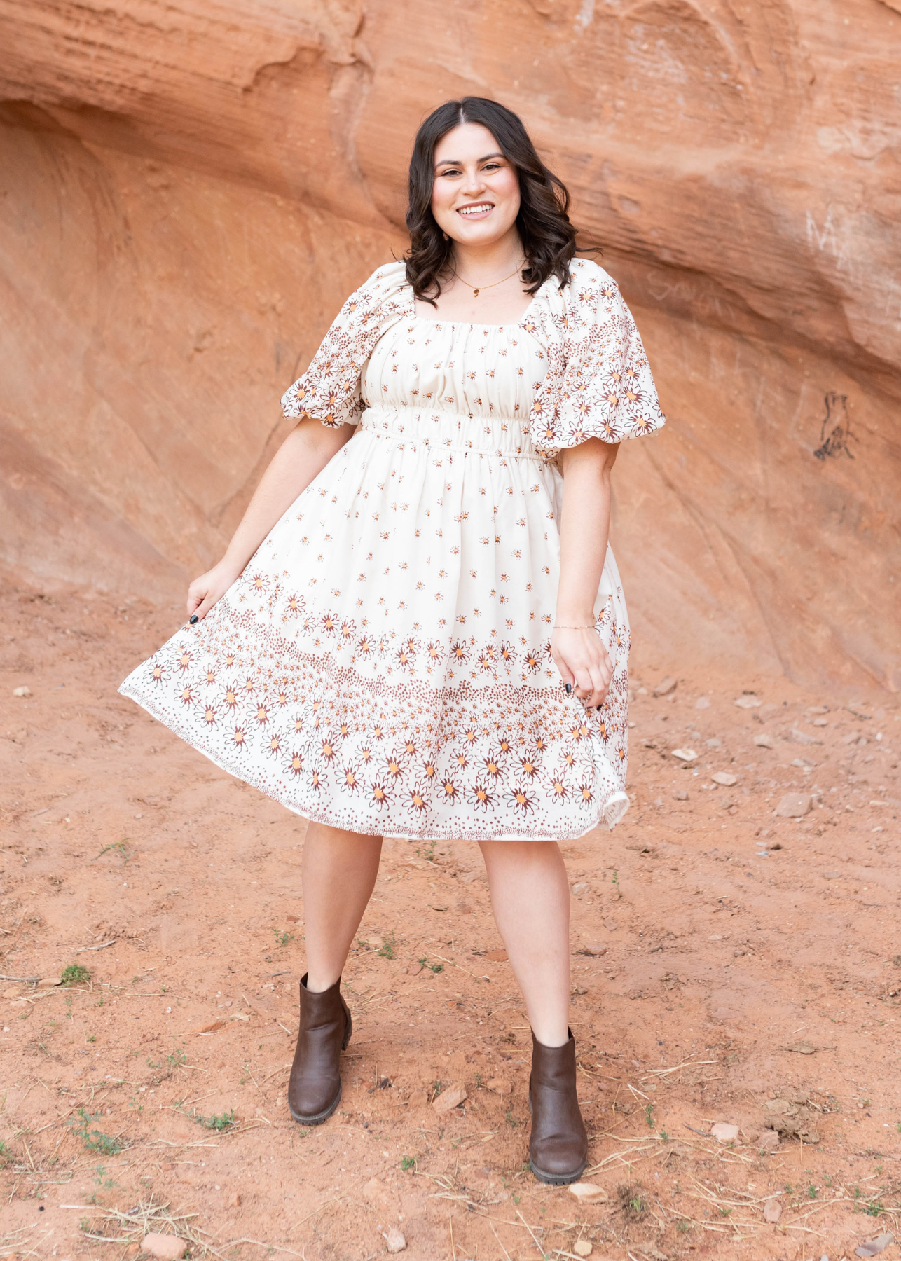 Josie Beige Daisy Dress