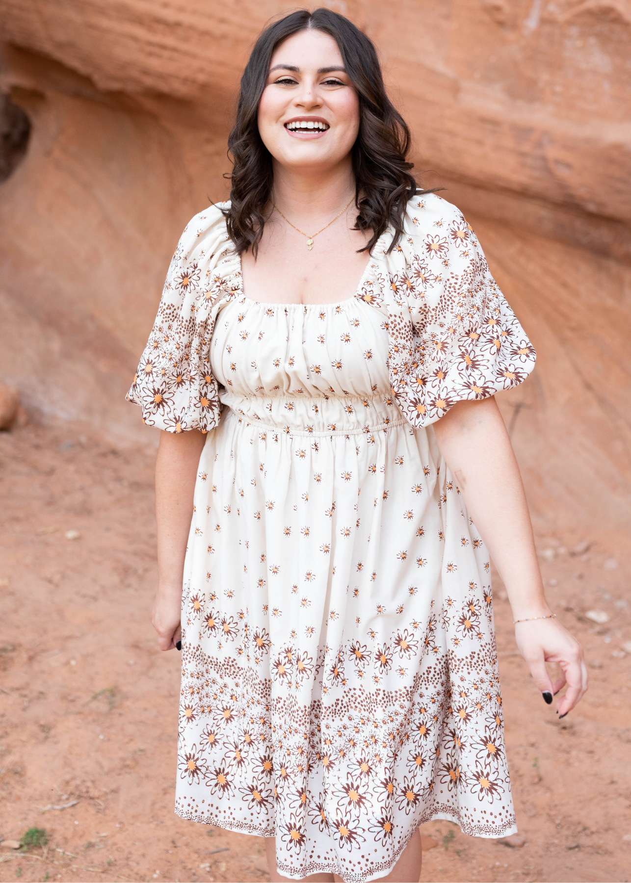 Josie Beige Daisy Dress