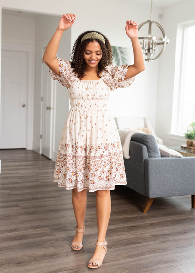 Beige daisy dress