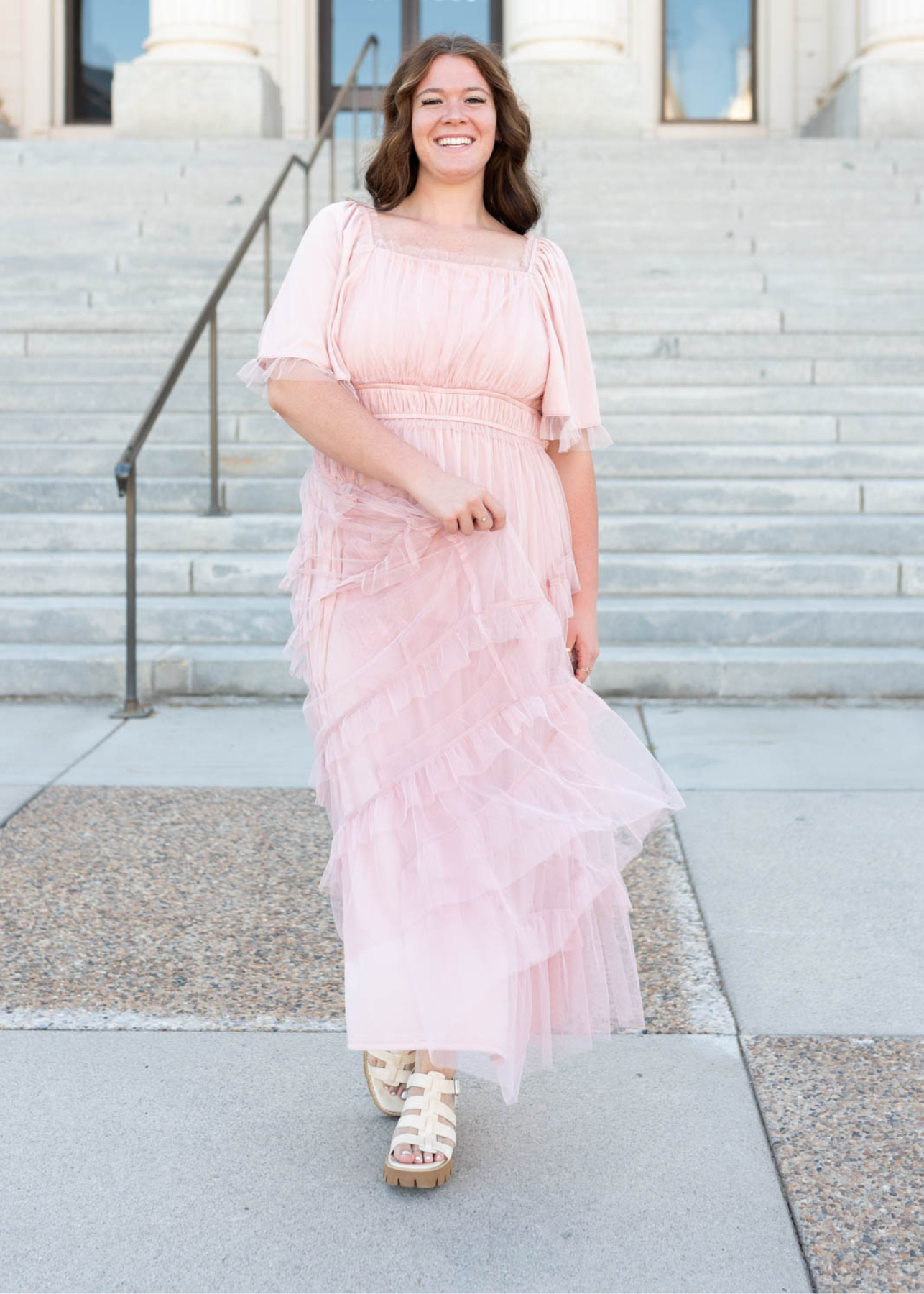 Plus size blush maxi dress