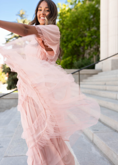 Blush maxi dress