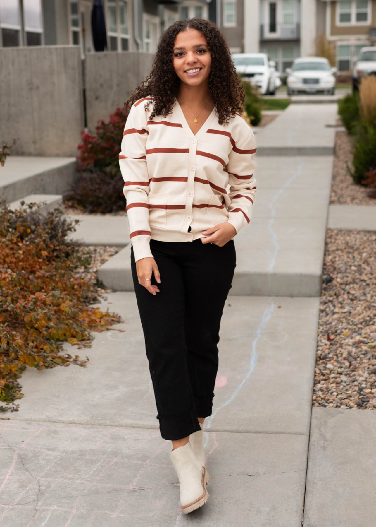 Oat stripe cardigan