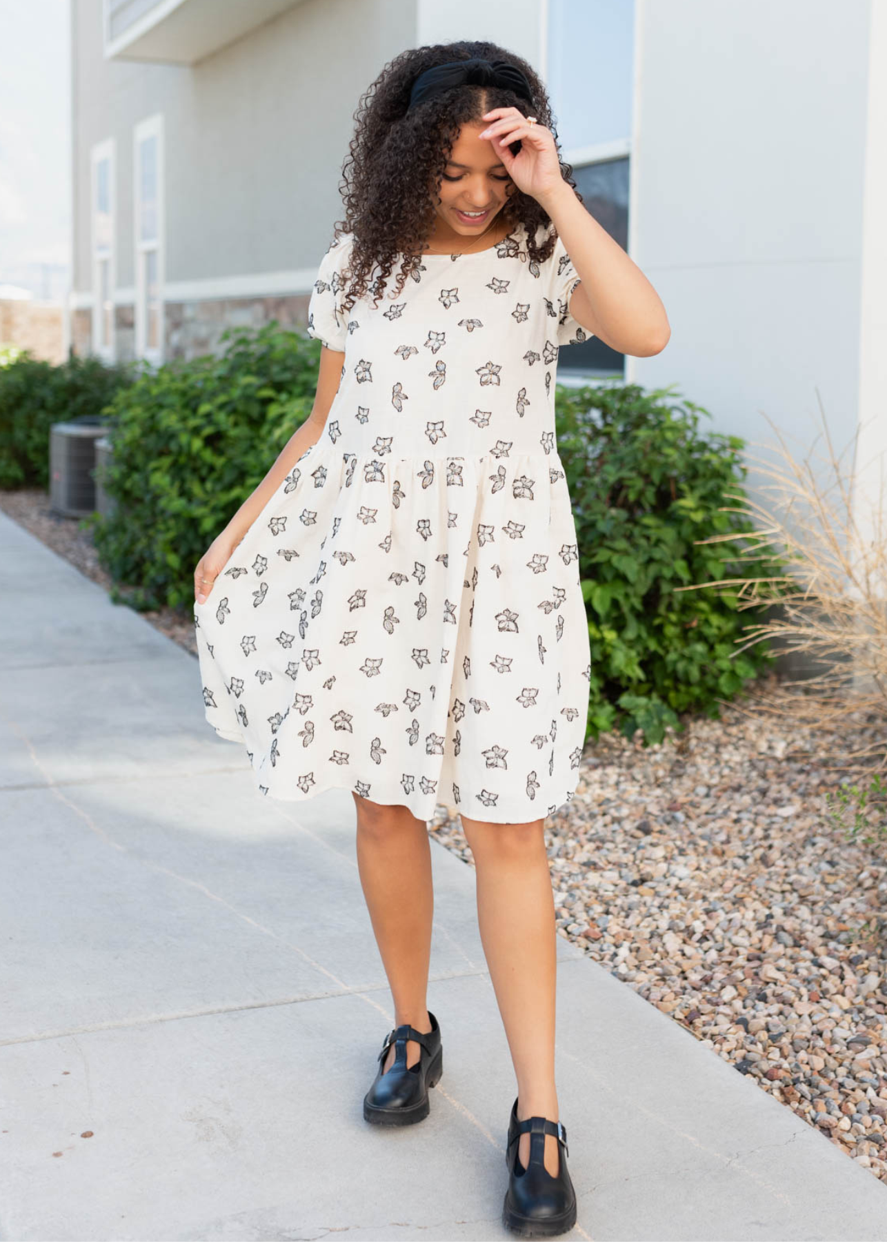 Kieren White Black Floral Dress