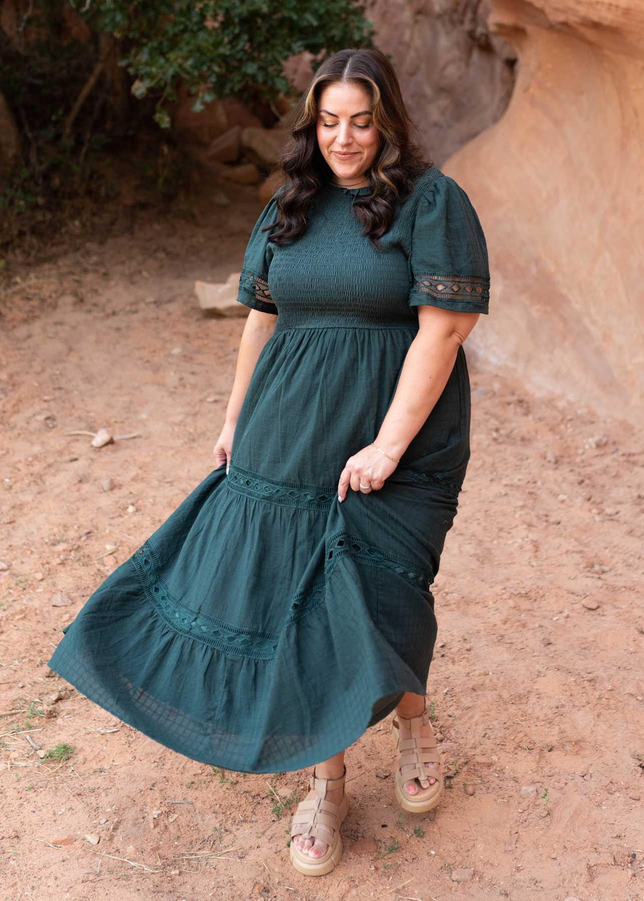 Plus size hunter green dress