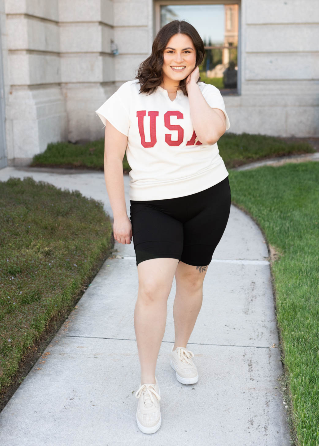 Black biker shorts in plus size