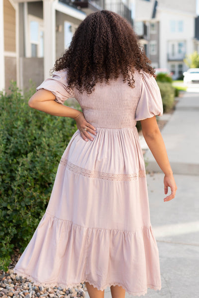 Back view of the blush dress