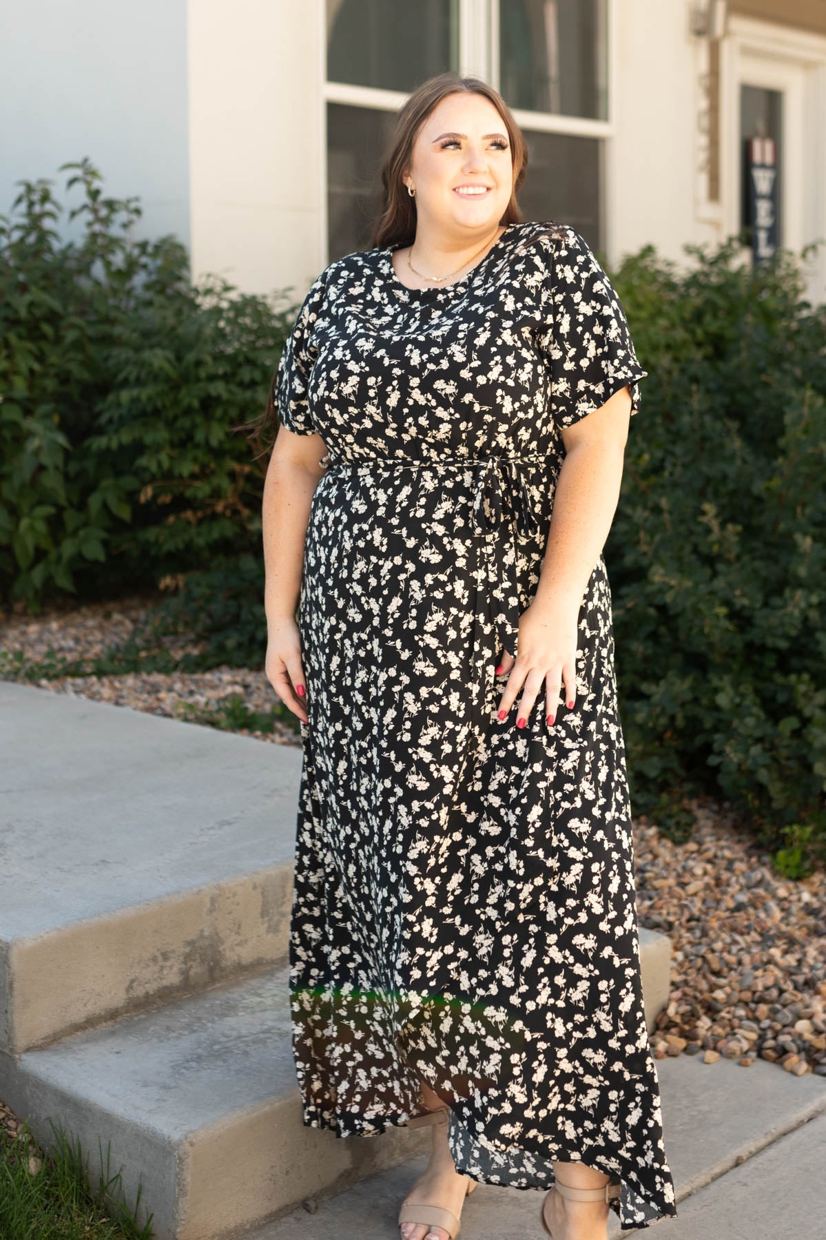 Lera Black Floral Dress