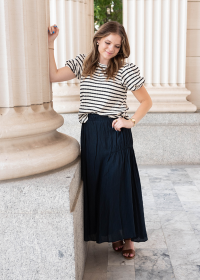 Small navy maxi skirt