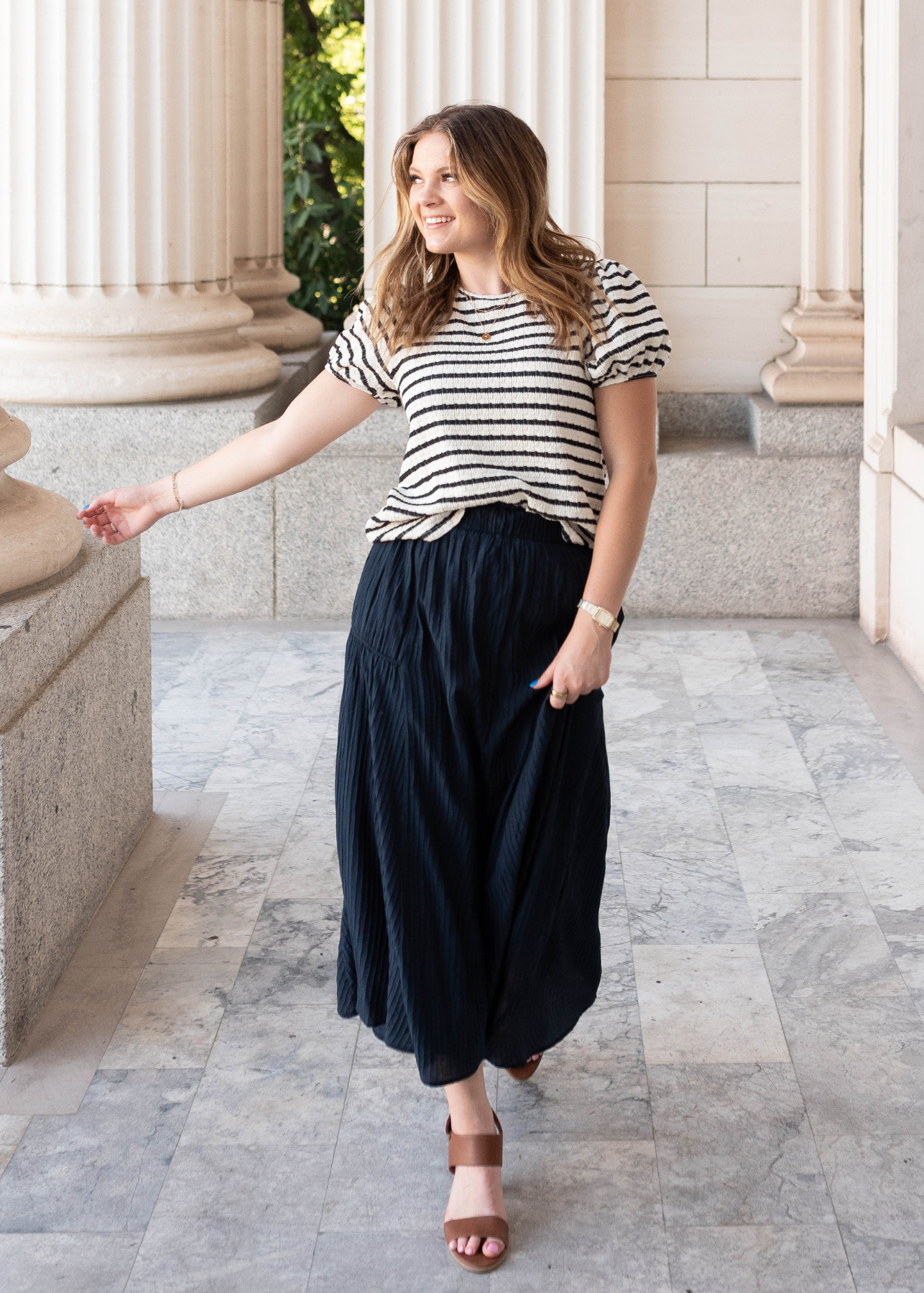 Navy maxi skirt