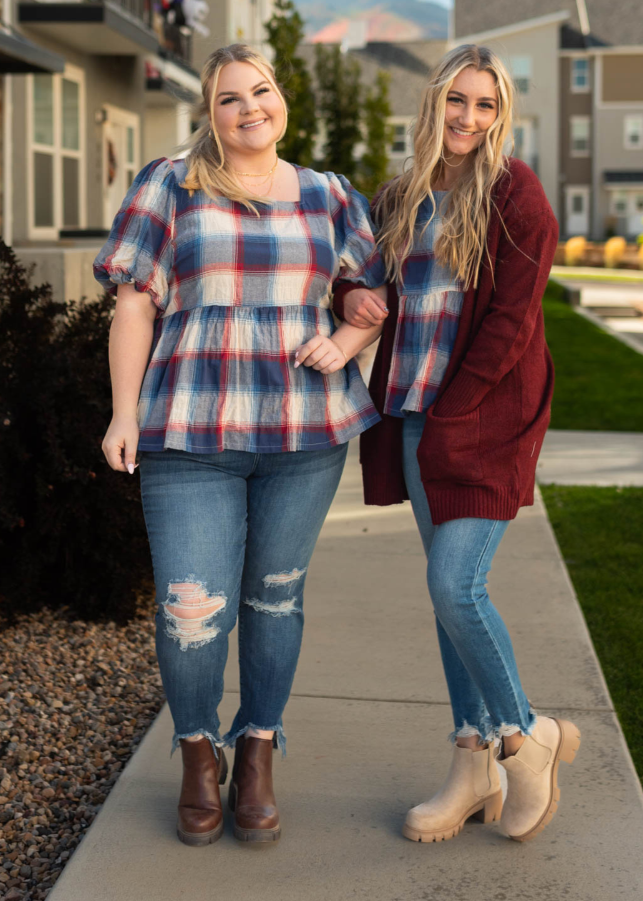 Lilly Navy Plaid Top