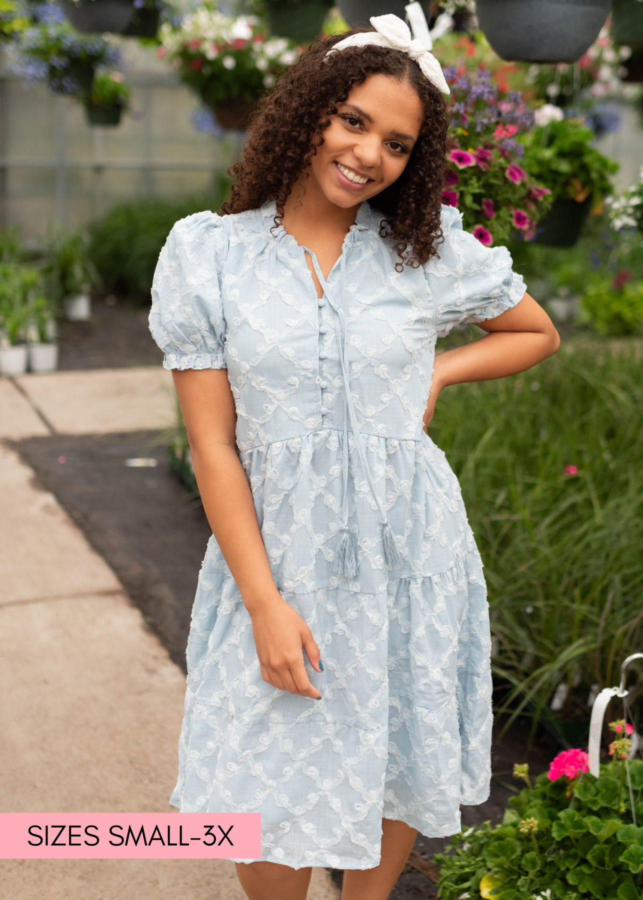 Lindi Light Blue Tiered Dress