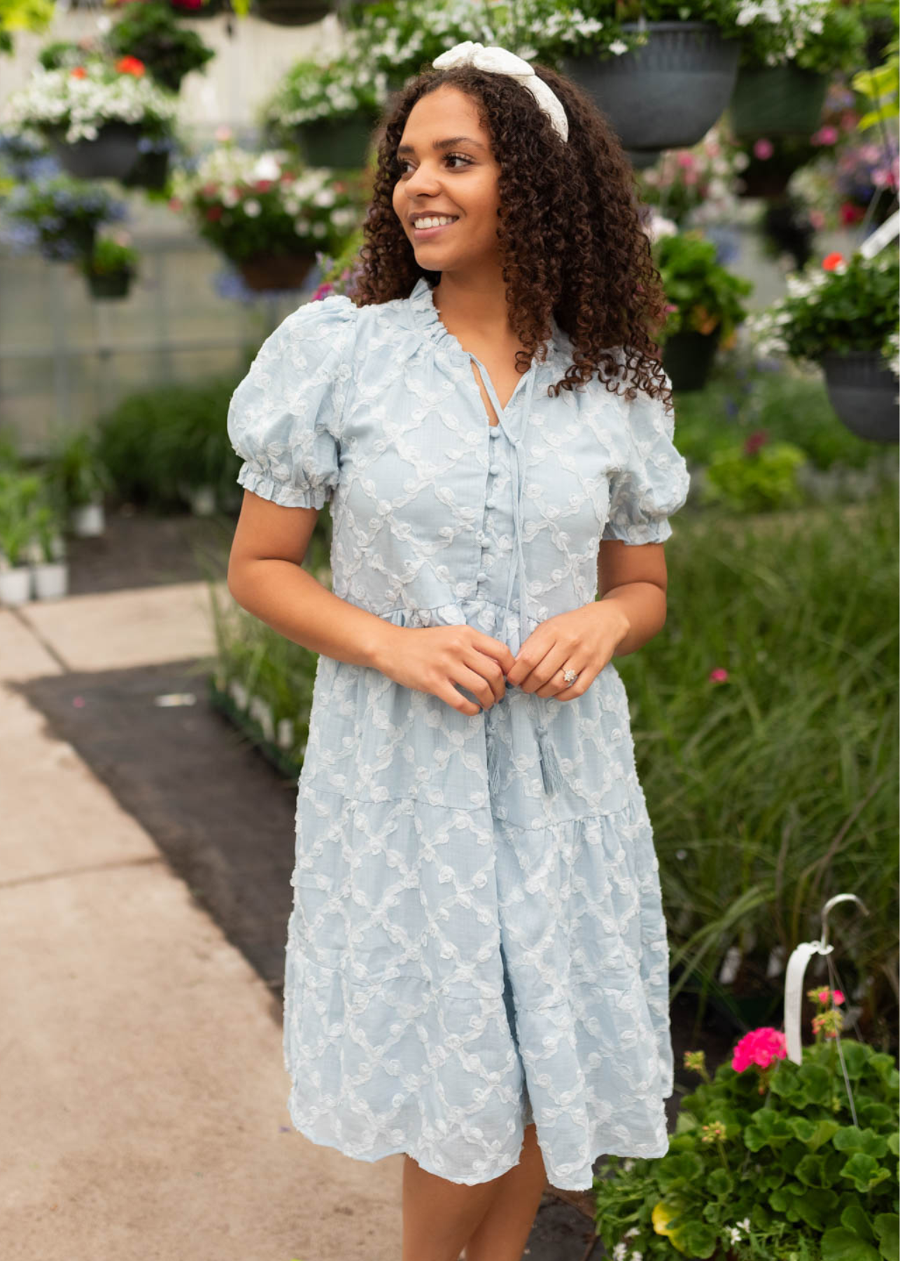 Lindi Light Blue Tiered Dress