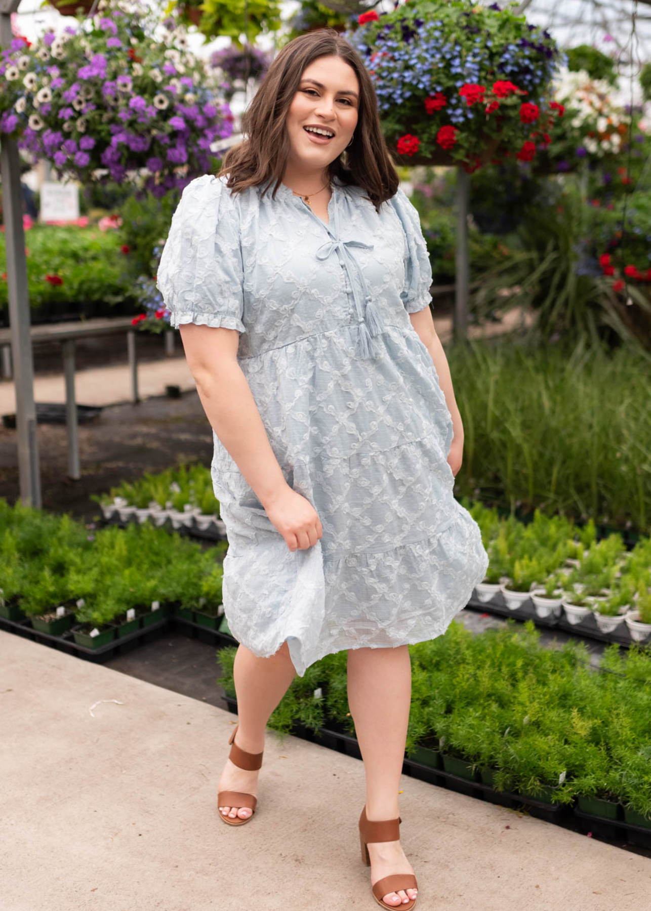 Lindi Light Blue Tiered Dress