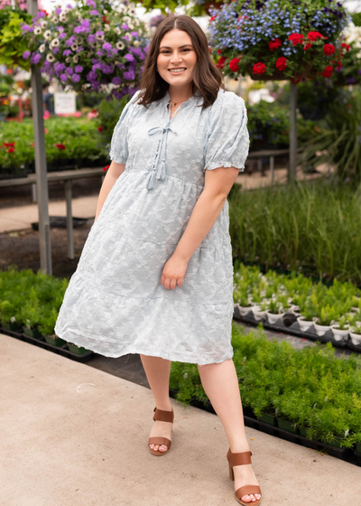 Lindi Light Blue Tiered Dress