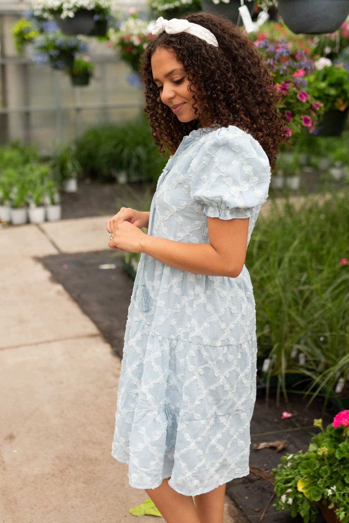 Lindi Light Blue Tiered Dress