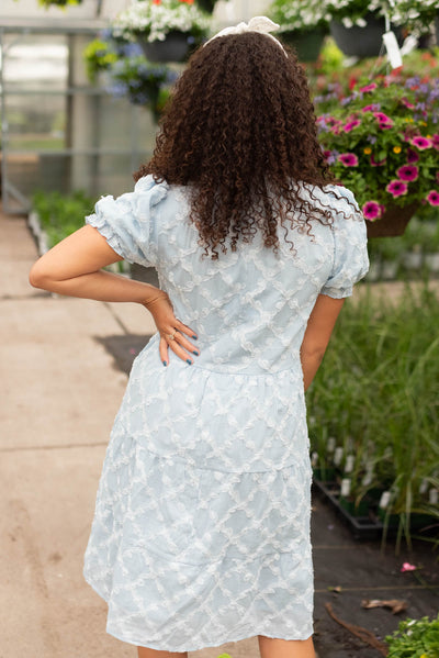 Lindi Light Blue Tiered Dress