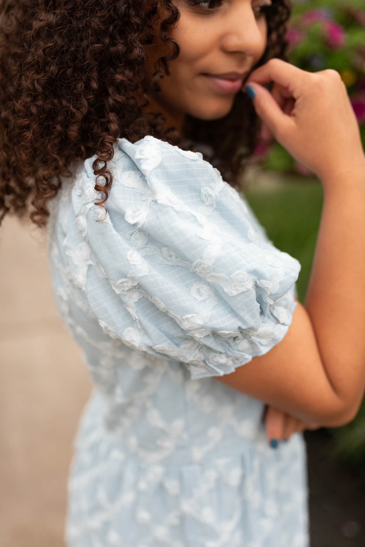 Lindi Light Blue Tiered Dress