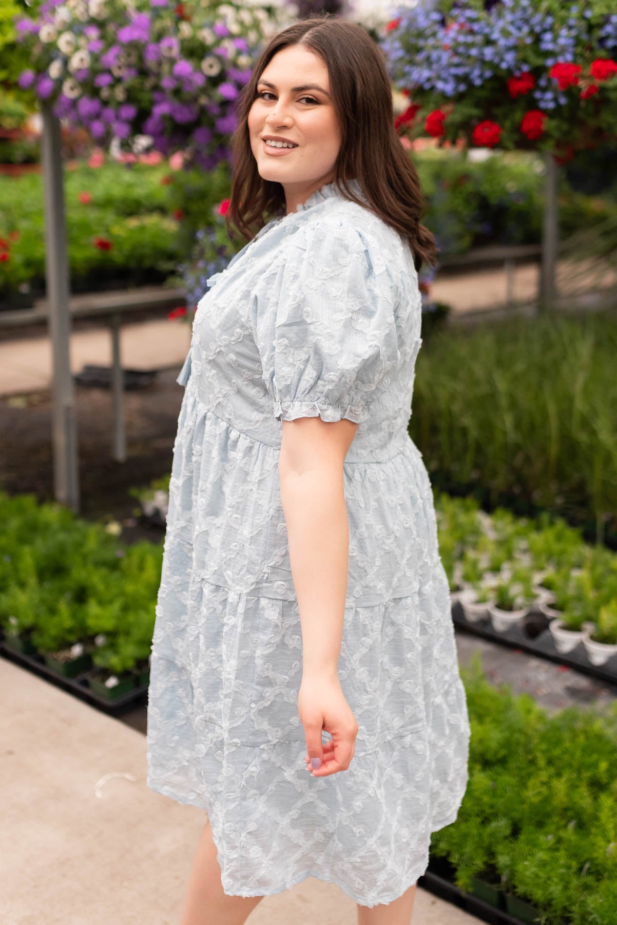 Lindi Light Blue Tiered Dress