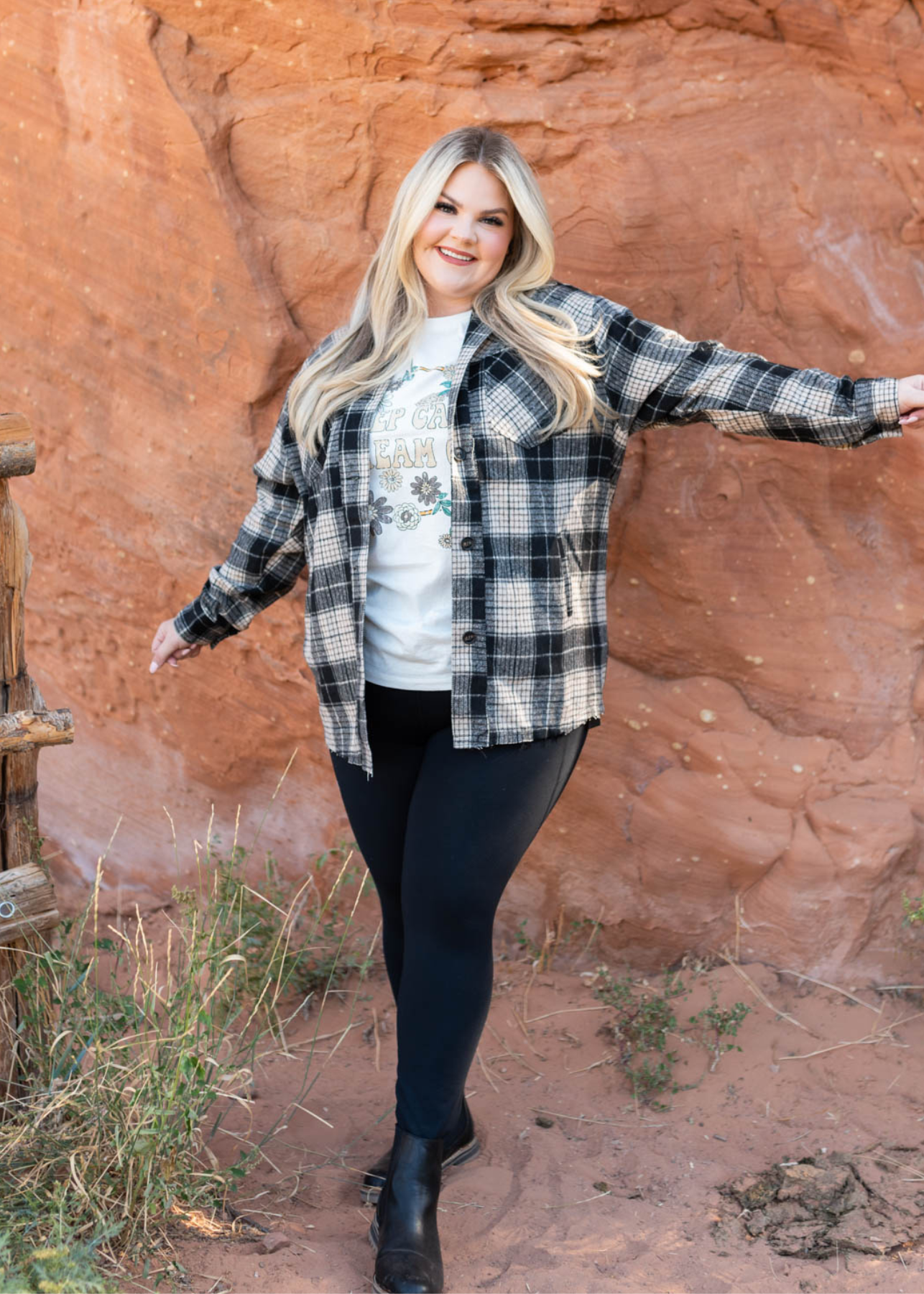 Plus size long sleeve black shacket