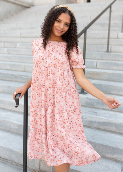 Pink floral dress