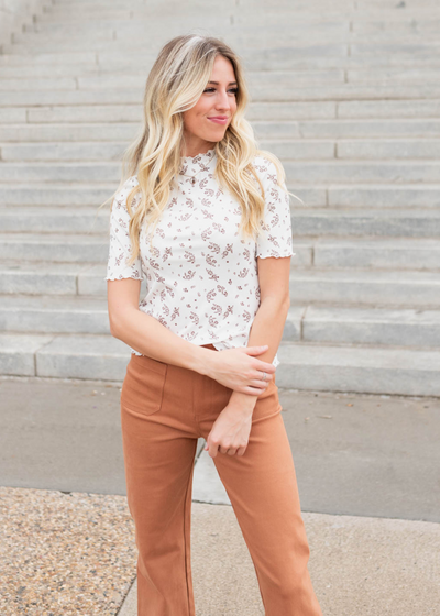 Small ivory floral top