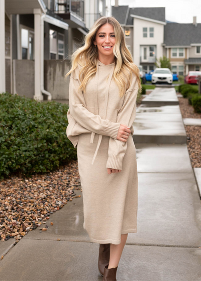 Lori Taupe Sweater Skirt