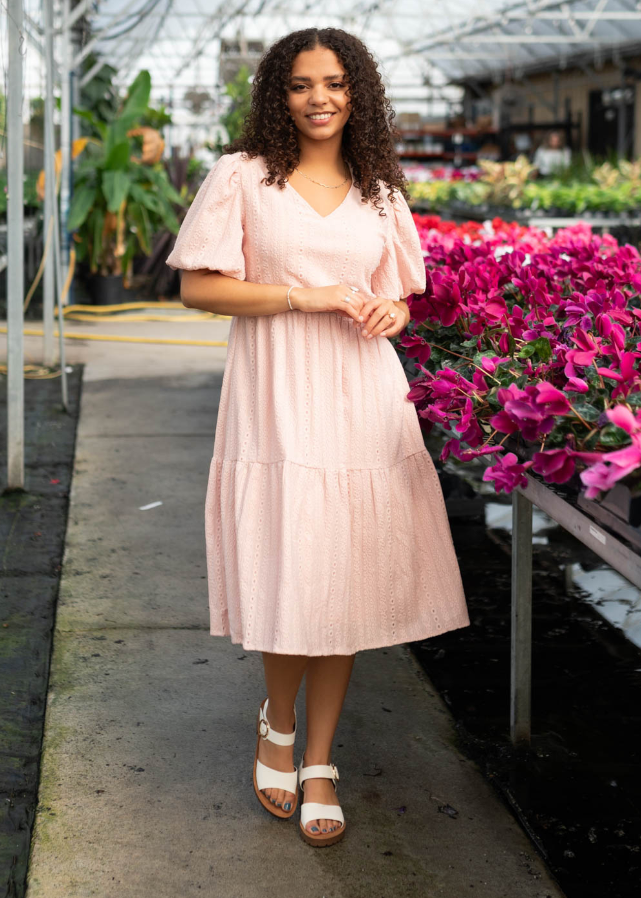 Blush lace dress