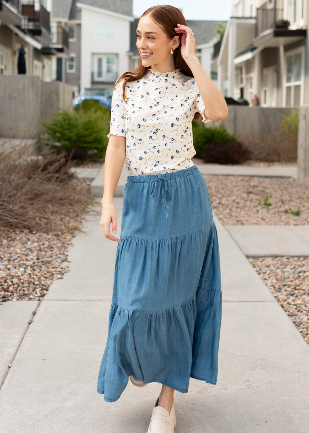 Cream floral top