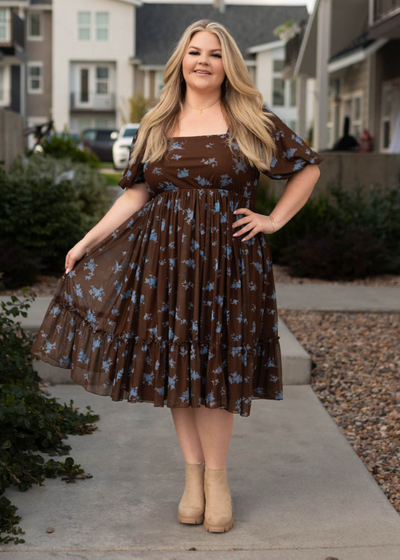 Plus size chocolate dress