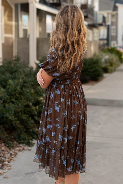 Side view of a chocolate dress