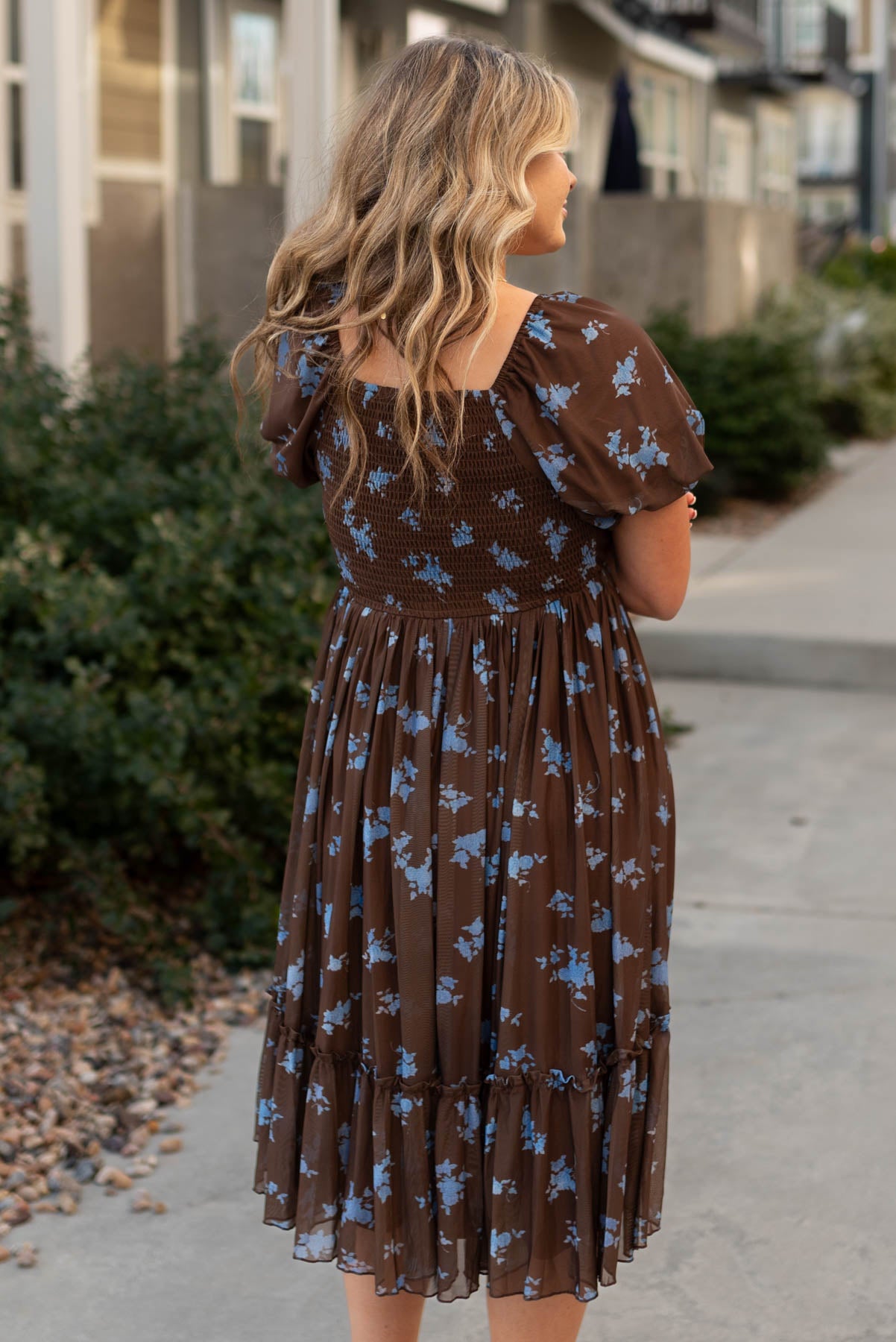 High waisted chocolate dress