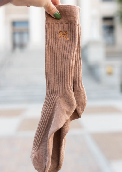 Maira Coffee Bow Sock