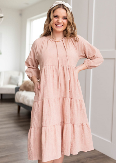 Blush tiered dress