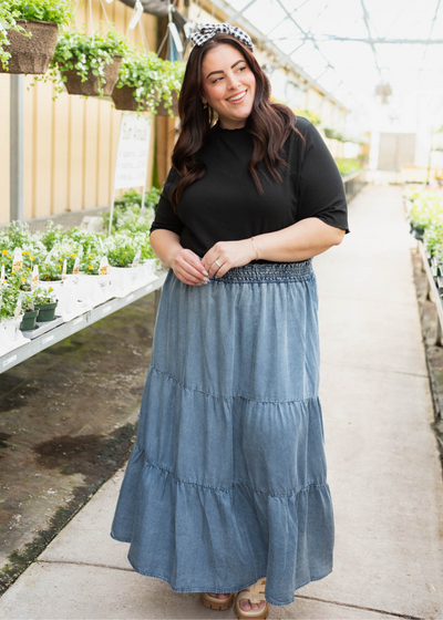 Plus size black textured knit top