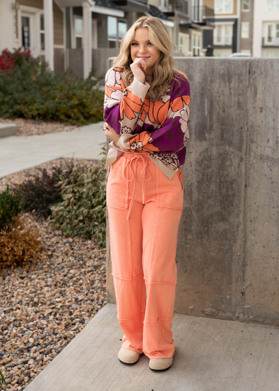 Maleah Taupe Floral Sweater