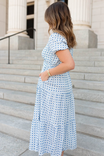 Mallory Blue Patterned Dress