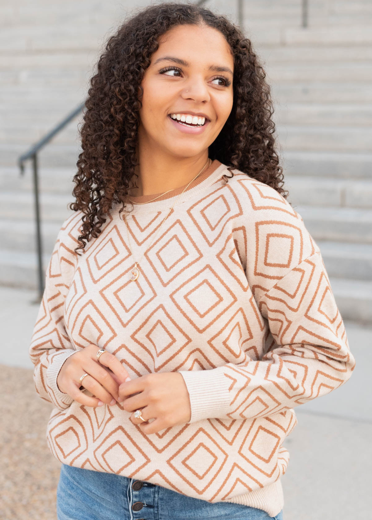 Mandy Oatmeal Pattern Sweater