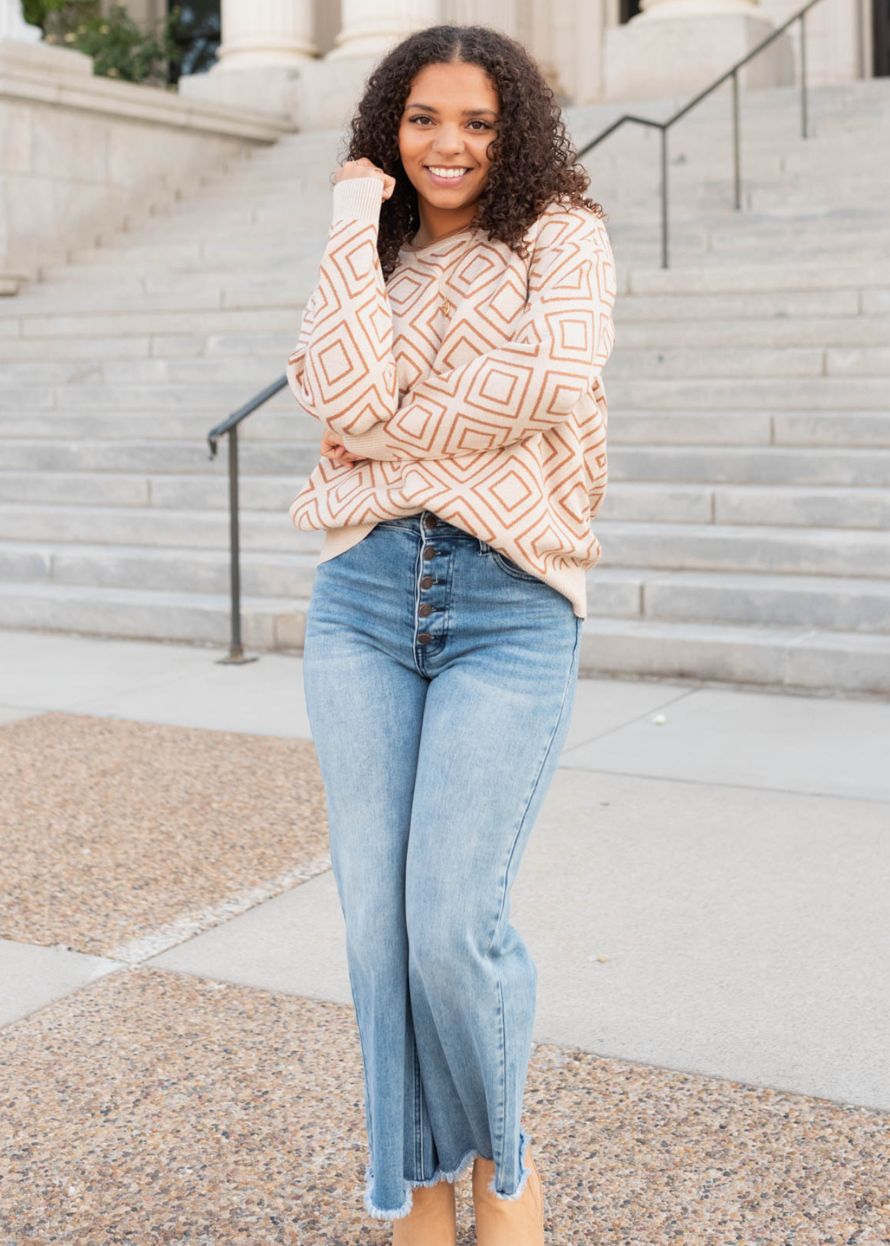 Mandy Oatmeal Pattern Sweater