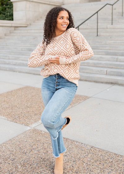 Mandy Oatmeal Pattern Sweater